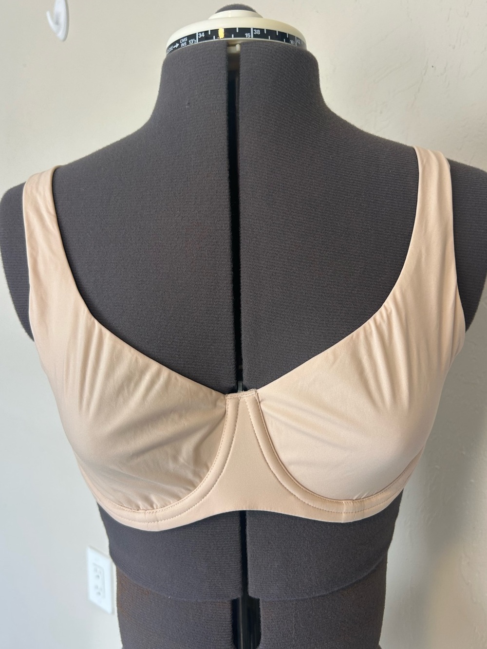 DOBREVA Balconette Bra 38B Beige Solid Adjustable Strap Hook & Eye F207 (1948)
